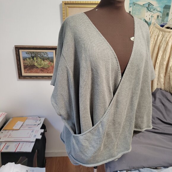 Eskandar Tan/Sand Knit Crossover Knit Sweater Size OS - Picture 4 of 9